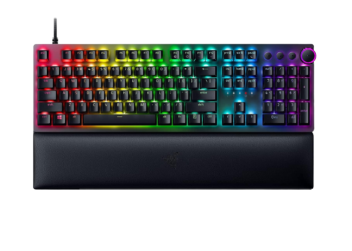 كيبورد ألعاب ريزر هنتسمان V2 مع مفاتيح حمراء (Red Switch)، تخطيط أمريكي (US Layout).