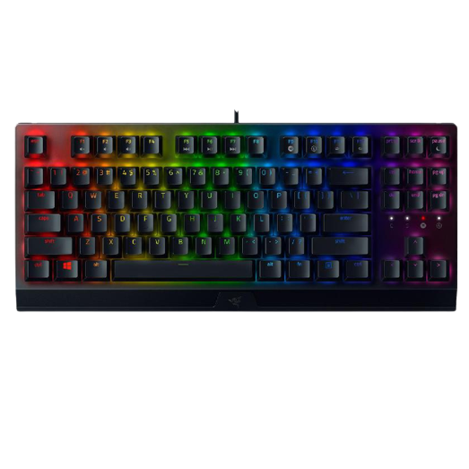 لوحة مفاتيح الألعاب الميكانيكية Razer BlackWidow V3 بدون لوحة أرقام (Tenkeyless) بمفاتيح خضراء