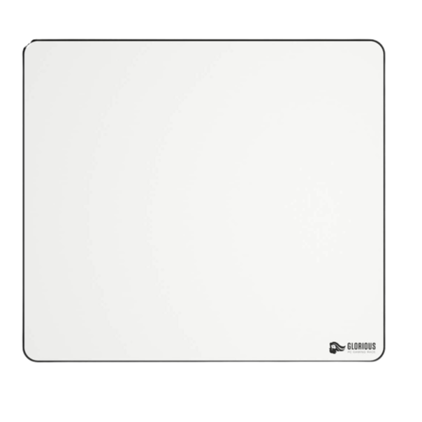 Glorious XL Gaming Mouse Mat/Pad - Large, Wide (XL) White Cloth Mousepad, Stitched Edges | 16"x18" (GW-XL)