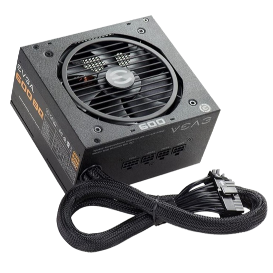 EVGA 600 BQ, 80 Plus Bronze, 600W, Semi Modular, FDB Fan, Hybrid Modular, SLI/CrossFire, Single Rail, 50A +12V, 1x120mm Fan Power Supply | 110-BQ-0600-K3