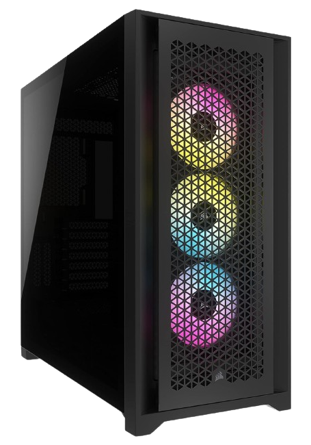 CORSAIR iCUE 5000D RGB Airflow Mid-Tower Case, Black - 3x AF120 RGB ELITE Fans - iCUE Lighting Node PRO Controller - High-airflow Design