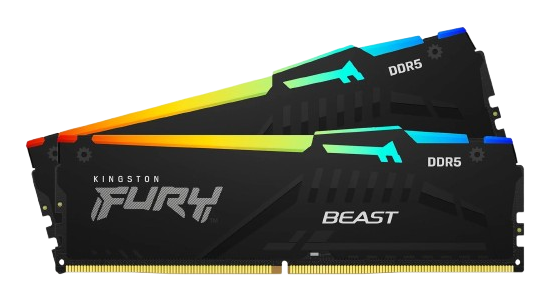 Kingston 16GB 5200MT/s DDR5 CL40 DIMM (Kit of 2) FURY Beast RGB XMP KF552C40BBAK2-16