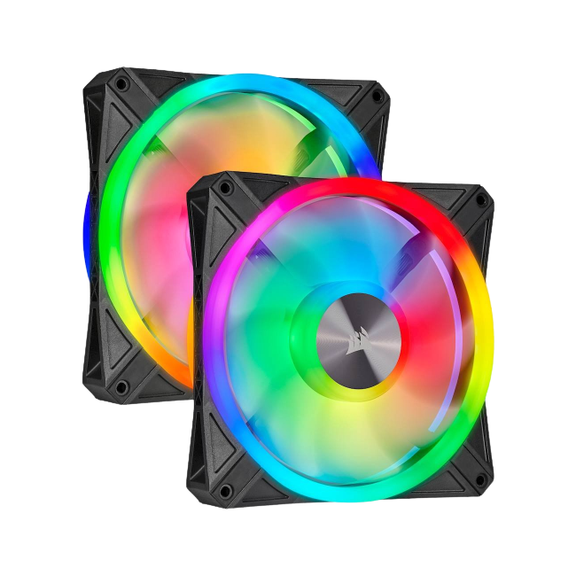 Corsair iCUE QL140 RGB 140mm PWM Dual Fan Kit with Lighting Node, CORE-black CO-9050100-WW