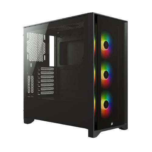 Corsair iCUE 4000X RGB Mid-Tower ATX PC Case - Black