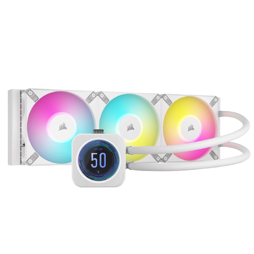 Corsair iCUE H150i ELITE LCD XT Display Liquid CPU Cooler 360mm, White
