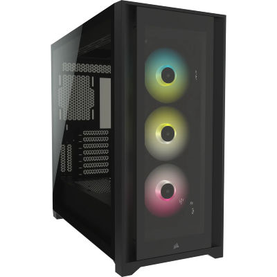 Corsair iCUE 5000X RGB Tempered Glass Mid-Tower ATX PC Smart Case - Black
