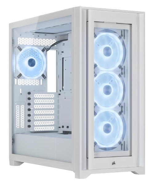 Corsair iCUE 5000X RGB QL Edition Mid-Tower ATX Case — True White