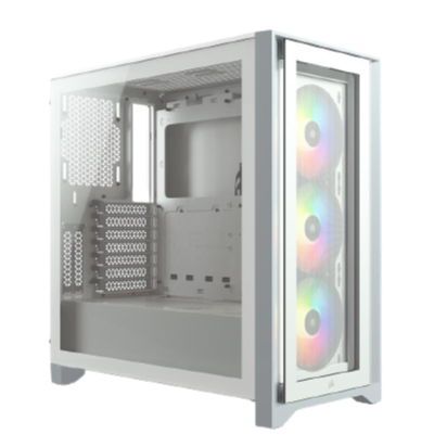 Corsair iCUE 4000X RGB Mid-Tower ATX PC Case - White