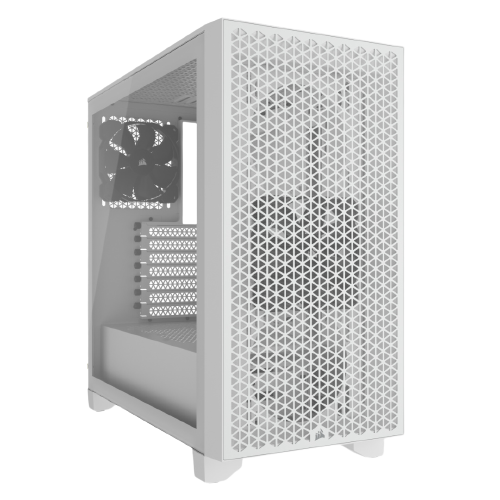 CORSAIR 3000D AIRFLOW, SP120 Elite Fans, White Gaming Case