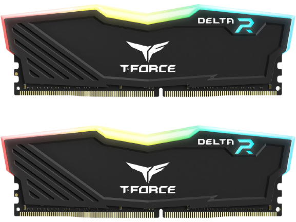 TEAMGROUP T-Force Delta RGB 16GB (2 x 8GB) 288-Pin PC RAM DDR4 3200 (PC4 25600) BLACK Desktop Memory