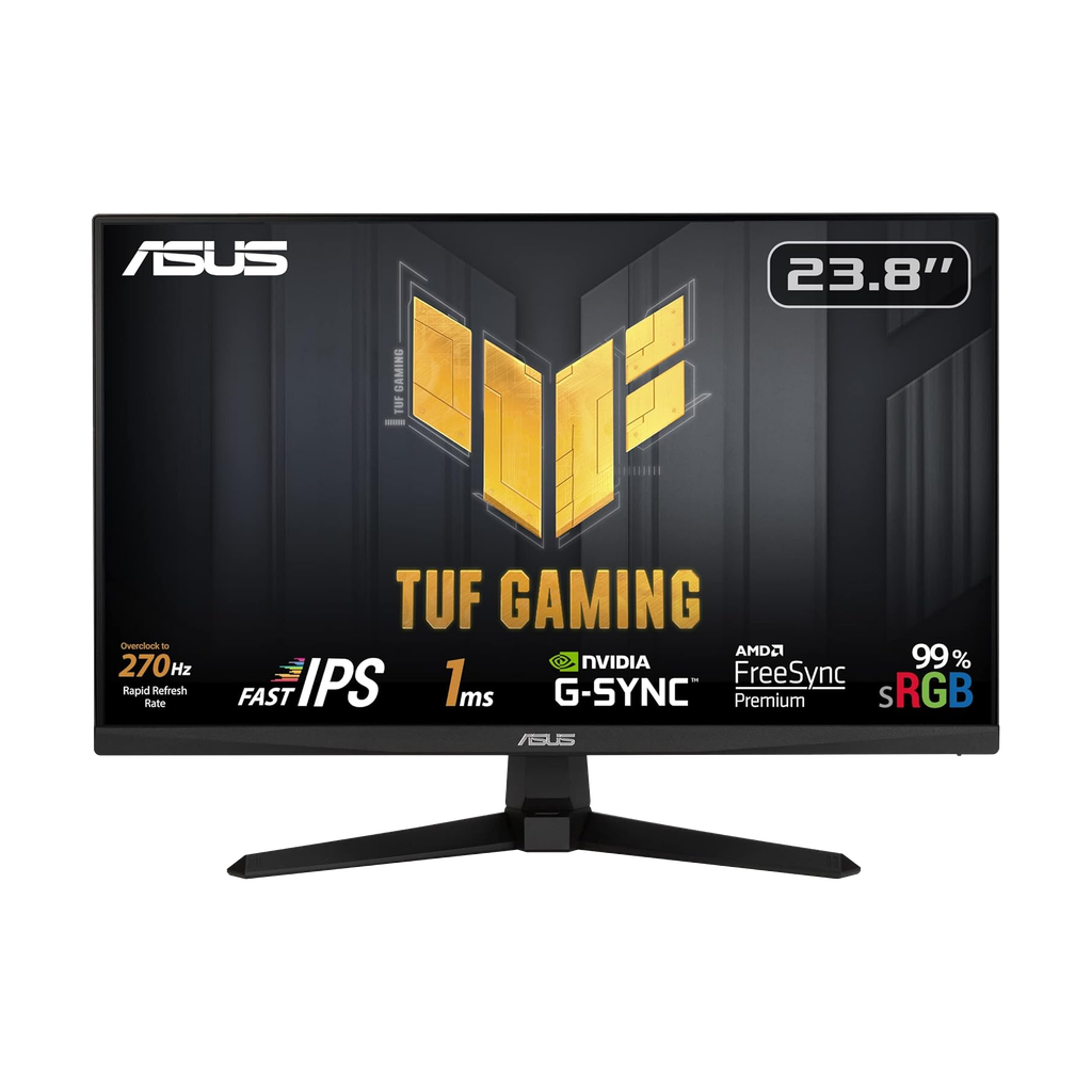 ASUS TUF Gaming VG249QM1A – 24 inch FHD, IPS, overclocking 270 Hz, 1ms, FreeSync Premium, G-Sync compatible, Gaming Monitor