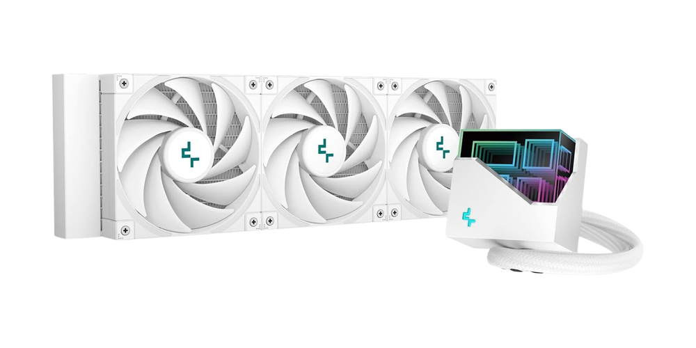 DeepCool LT720 WH، مبرد سائل للمعالج بحجم 360 ملم مع مراوح FK120 FDB وتصميم بلوك مرآة Infinity متعددة الأبعاد\