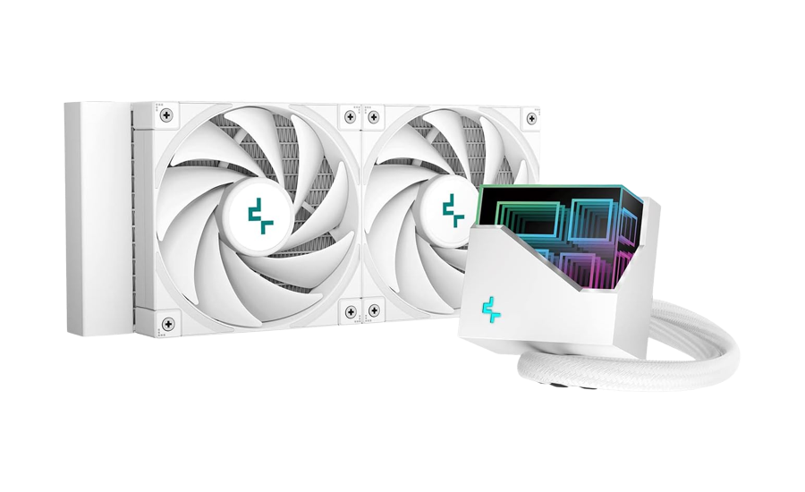 DeepCool LT520 WH 240mm, FK120 FDB Fans, Multidimensional Infinity Mirror White Liquid CPU Cooler