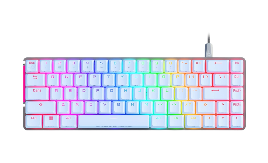 ASUS ROG M602 FALCHION ACE 65%, ROG NX mechanical switches with switch stabilizer, White compact gaming keyboard