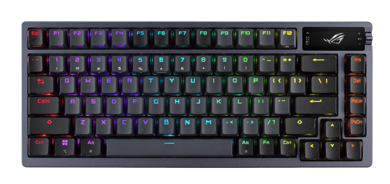 ASUS ROG Azoth 75% Wireless DIY Custom, OLED Display, Hot-Swappable Red Switches, Black Gaming Keyboard