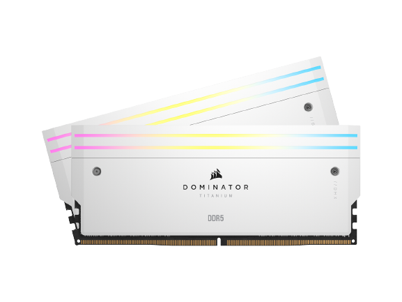 CORSAIR Dominator Titanium RGB 32GB (2x16GB) DDR5 7200MT/s CL34 Intel XMP White Memory