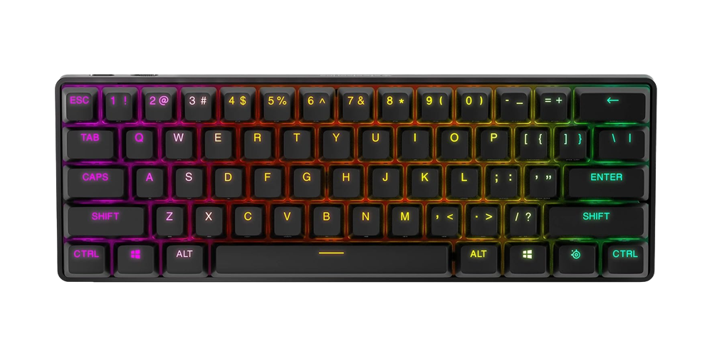 SteelSeries Apex Pro Mini Wireless Mechanical Adjustable Actuation Compact 60% Gaming Keyboard