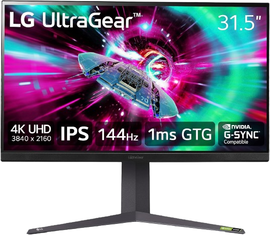 LG 32" UltraGear 4K UHD (3840x2160) 144Hz, 1ms, IPS, VESA DisplayHDR 400, G-SYNC and AMD FreeSync Premium Gaming Monitor - 32GR93U-B