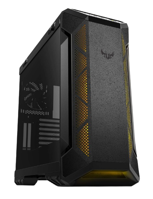 ASUS TUF Gaming GT501 metal front panel, tempered-glass side panel, 120 mm RGB fan, 140 mm PWM fan Black Case