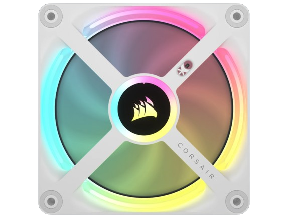 CORSAIR iCUE LINK QX120 RGB White 120mm PWM RGB Case Fan (1 Fan with iCUE LINK Connector)