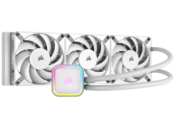 CORSAIR H150i RGB ELITE 360 White Liquid CPU Cooler - CW-9060079-WW