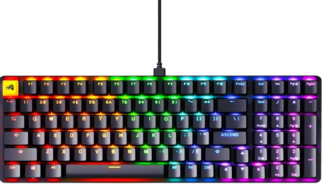 كيبورد ألعاب ميكانيكي غلوريوس GMMK 2 جاهز للاستخدام بنسبة 96% بحجم كامل، مع مفاتيح خطية (Linear)، مفاتيح قابلة للتبديل (Hotswappable)، مع اتصال سلكي