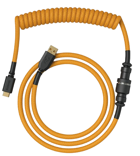 Glorious PC Gaming Race Coiled Cable Glorious Gold, USB-C auf USB-A Spiralkabel - 1,37m