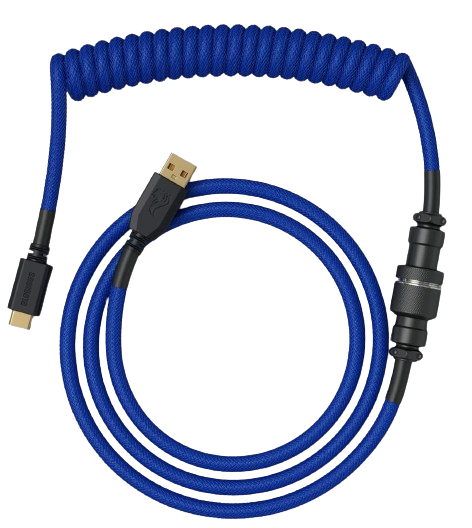 Glorious PC Gaming Race Coiled Cable Cobalt, USB-C auf USB-A Spiralkabel - 1,37m
