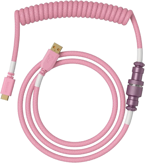 Glorious PC Gaming Race Coiled Cable PINK, USB-C auf USB-A Spiralkabel - 1,37m