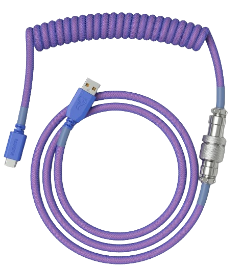 Glorious PC Gaming Race Coiled Cable NEBULA, USB-C auf USB-A Spiralkabel - 1,37m