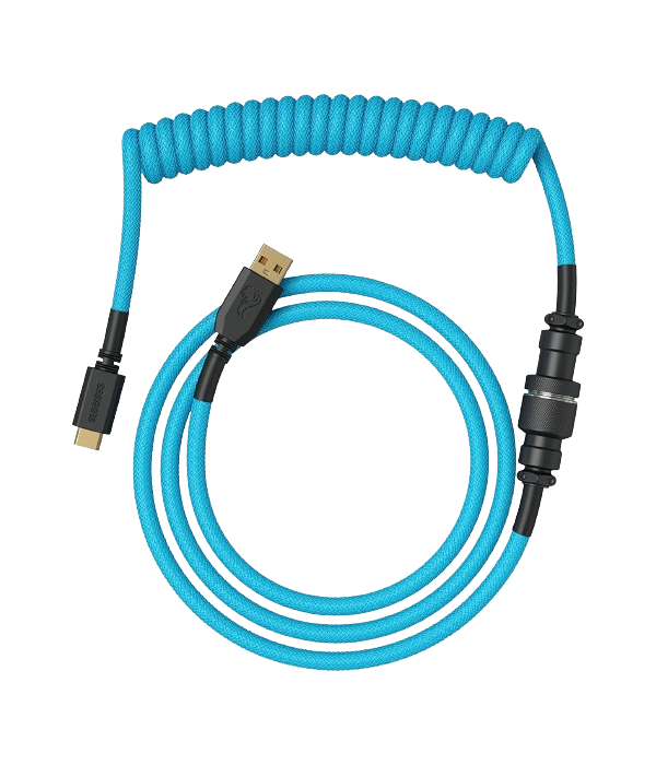 Glorious PC Gaming Race Coiled Cable Glorious BLUE, USB-C auf USB-A Spiralkabel - 1,37m