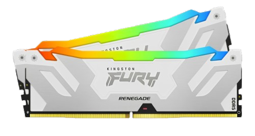Kingston Fury Renegade 32GB (2 x 16GB) DDR5 6400 (PC5 51200) Silver/White Memory - KF564C32RWAK2-32