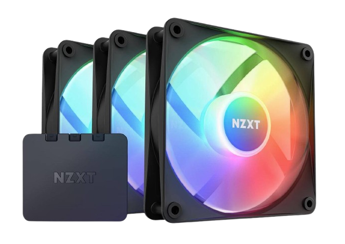 كور ار جي بي اسود (مجموعة 3 مراوح) مع كنترول F120 NZXT مروحة 