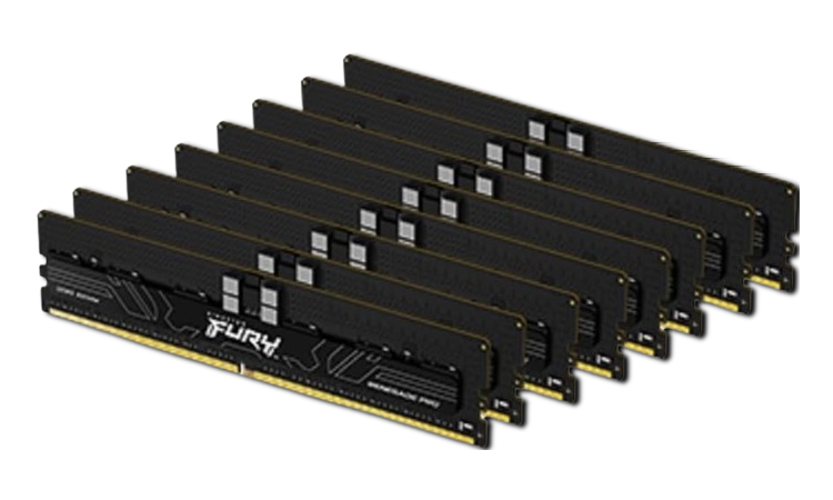 Kingston FURY Renegade Pro 128GB 4800MT/s DDR5 ECC CL36 DIMM Overclockable Kit of 8 Memory - KF548R36RBK8-128