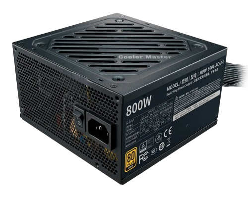 Cooler Master G800 800 Watts Gold 80 Plus, Fan 120 mm, 90% Efficiency, Non-Modular Power Supply