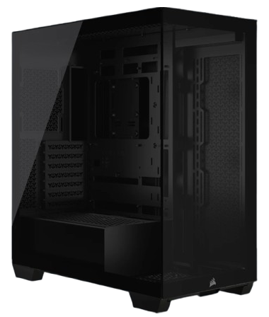 CORSAIR 3500X Tempered Glass – No Fans Included - Mid-Tower Black PC Case,