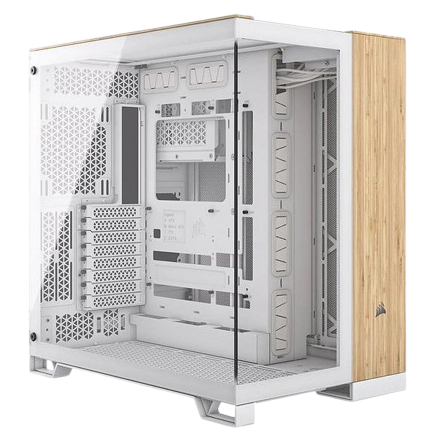 Corsair 6500X White/Bamboo Dual Chamber Tempered Glass Mid Tower PC Case