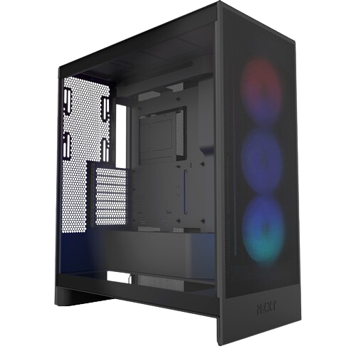 أسود بالكامل NZXT H7 FLOW RGB صندوق كمبيوتر العاب متوسط