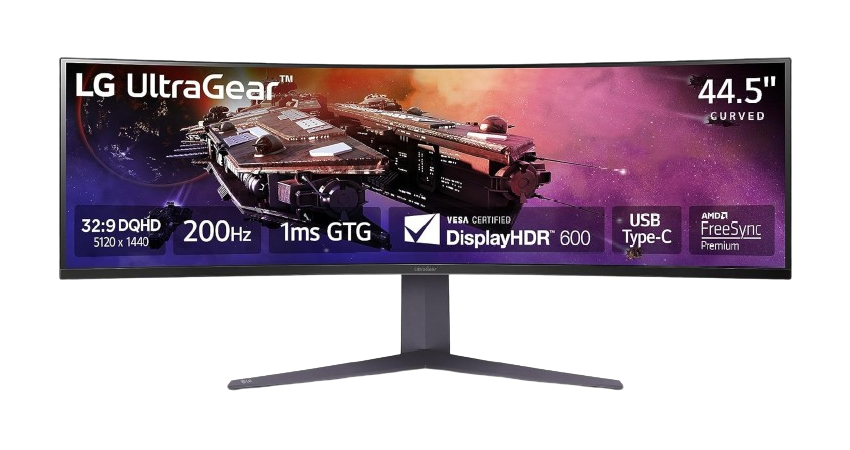 LG UltraGear 45" QHD 5120 x 1440, Curved, 1ms, 200Hz, Gaming Monitor