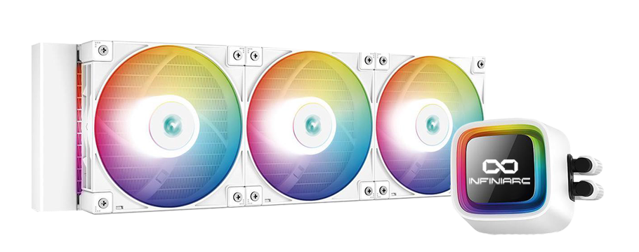 DeepCool LS720 WHITE 360mm, 3x120mm A-RGB PWM Fan, Infinity Mirror Cap Design Liquid CPU Cooler Infiniarc edition - TRY