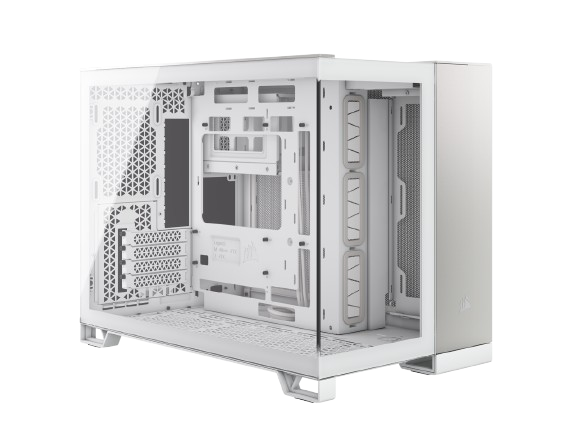 Corsair 2500X Micro ATX Dual Chamber White/Satin Gray Aluminum PC Case 
