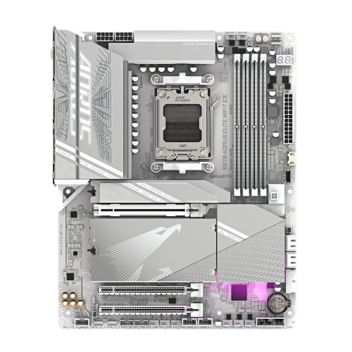 Gigabyte X870 AORUS ELITE ICE, AMD AM5, WIFI7 DDR5 White Motherboard