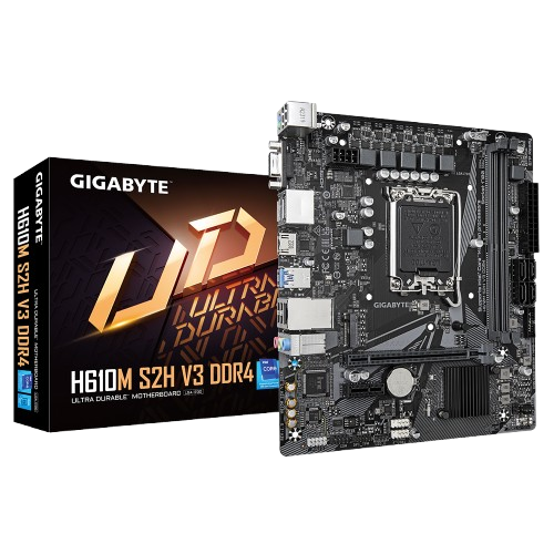 Gigabyte H610M S2H V3 DDR4 H610 Intel LGA 1700 Micro ATX Motherboard with DDR4, Single M.2