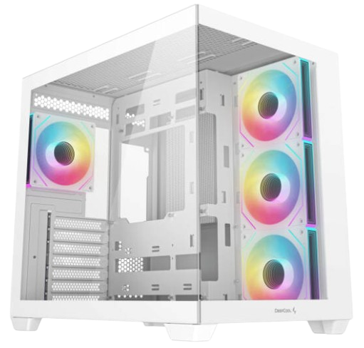 كيس ديب كول CG530 أبيض ميد تاور – 4 مراوح RGB مرفقة