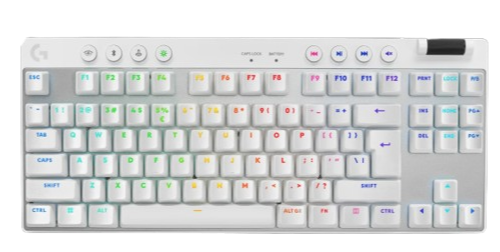 Logitech G Pro X TKL Lightspeed, Tenkeyless, GX Brown Tactile Switches, RGB LIGHTSYNC, Wireless Gaming Keyboard, White