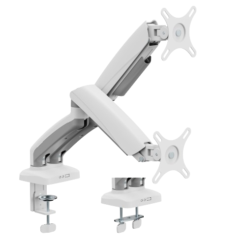 INFINIARC Dual Screen Mechanical Spring White Monitor Arm