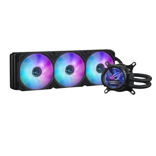 ASUS ROG STRIX LC III 360 ARGB LCD liquid CPU cooler, 360mm Radiator, 3x ROG Strix AF-12S ARGB 120mm Fans, Black