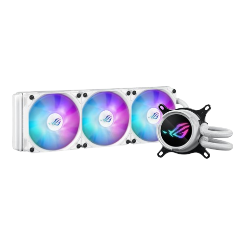 ASUS ROG Strix LC III 360 ARGB White Edition liquid CPU cooler, 360mm Radiator, 3x ROG Strix AF-12S ARGB 120mm Fans 