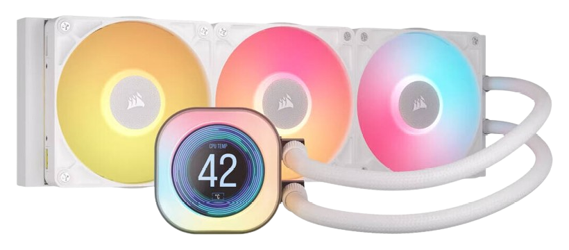 Corsair iCUE LINK TITAN 360 RX LCD, 360mm Radiator, White Liquid CPU Cooler