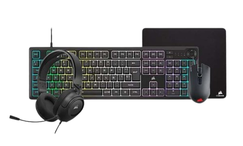 CORSAIR K55 CORE RGB Keyboard + HARPOON RGB Pro Mouse + MM100 Mouse Pad + HS35 V2 Headset Bundle